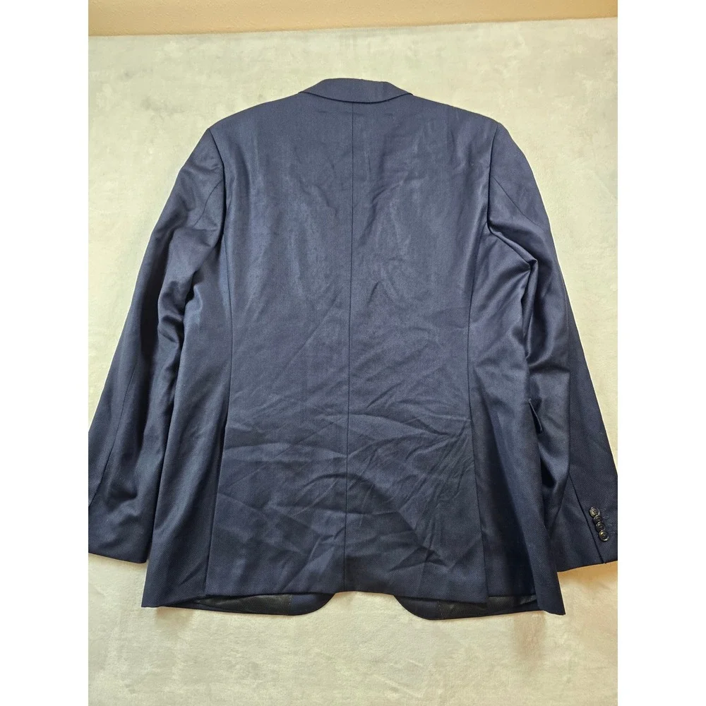 Hugo Boss Blazer Mens 46L 46 Navy Blue 100% Virgin Wool Jeffery Sport Coat